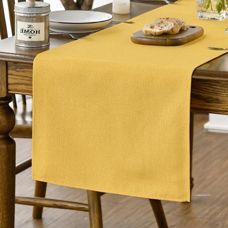 Chemin de Table Polyester Jaune 40×100 cm