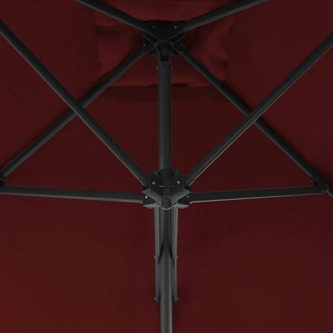 vidaXL Garden Parasol with Steel Pole Bordeaux Red 250x250x230 cm (1/5)