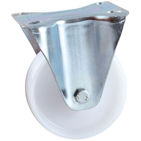 Roulette polyamide blanc fixe à platine D125mm AVL 590823O