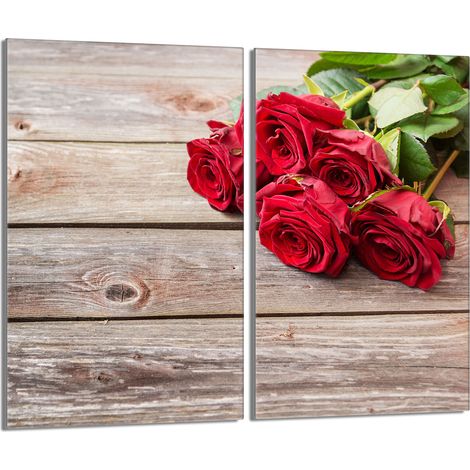 Glas-Herdplattenschutz 2x30x52 Rosen (1/5)