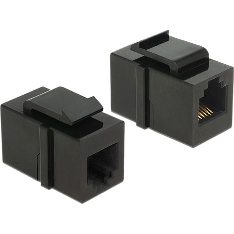 Delock keystone module rj12 female  rj12 female cat.3 black