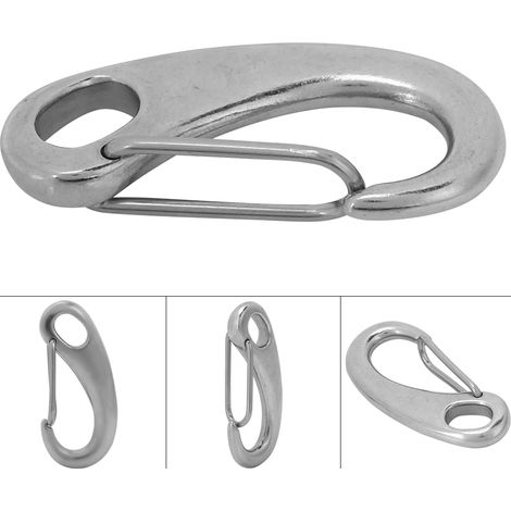 Mousqueton de plongée en acier inoxydable, attache rapide 50mm, kit de fixation marine