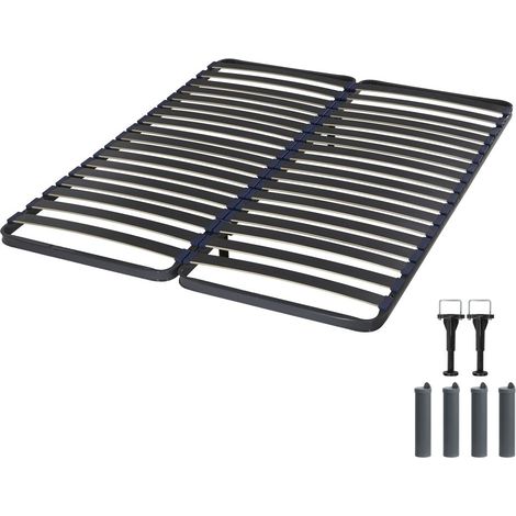 Sommier à lattes + pieds 2x70x190 C39 - 36 lattes bois - Fabrication française (1/5)