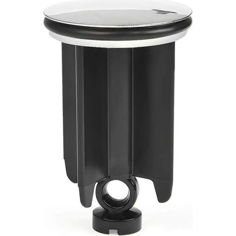Tappo di scarico per lavabo da bagno regolabile in altezza, diametro 40 mm, universale in lega di alluminio - Nero -Crezuo
