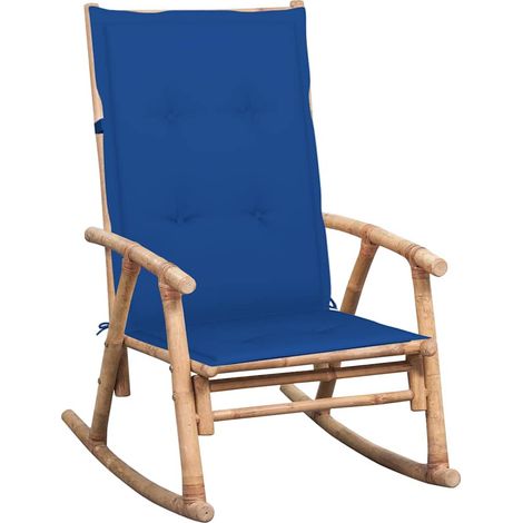 vidaXL Silla mecedora con cojín bambú (1/5)