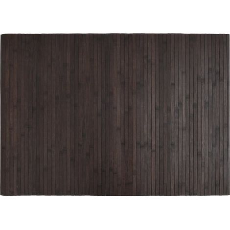 Tapis rectangulaire marron foncé 70x100 cm bambou (1/5)