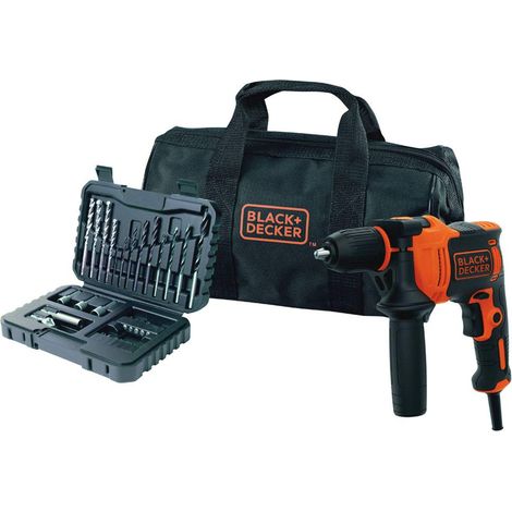 Marteau perforateur filaire 710W, performance pour maçonnerie, métal et bois, vitesse variable pour précision, 32 accessoires avec pochette souple, BEH710SA32-QS (1/5)