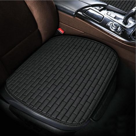 2 Pièces Coussin De Siège Avant De Voiture, Protecteur Sièges Doux Confort Avec Fond Antidérapant, Housse Auto pour Camion (Noir) (1/5)