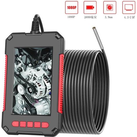 Endoskop HD 1080 – 10 Meter Kabellänge, 4,3-Zoll-Bildschirm, LED-Beleuchtung, IP67 wasserdicht (1/5)