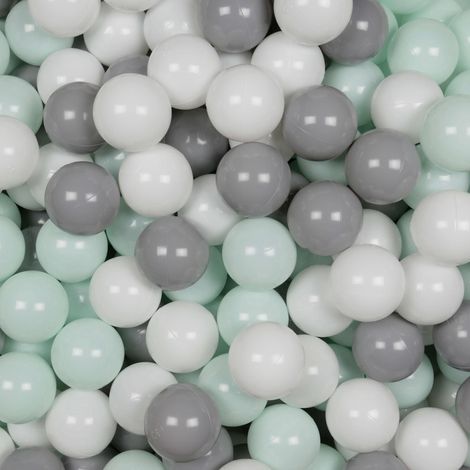 Palline giocattolo ø7cm 25 pezzi bianco, grigio, menta chiaro (1/3)