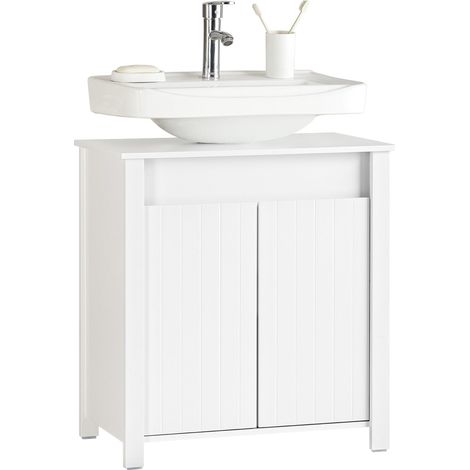 Mueble para Debajo del Lavabo Fregadero Armario de Baño Armario de Almacenaje de Suelo 2 Puertas 60 x 34 x 65,5 cm BZR101-W SoBuy ES (1/5)
