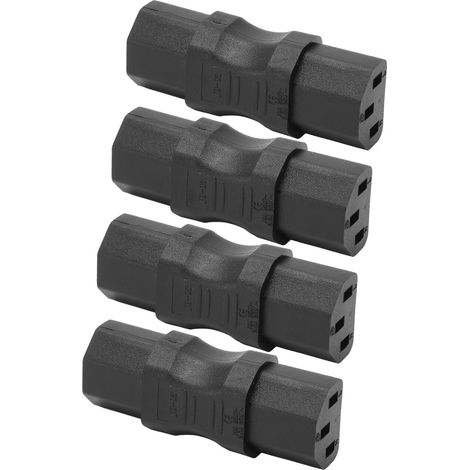 Lot de 4 adaptateurs secteur IEC320 C13 vers IEC320 C13, convertisseurs de puissance IEC320 C13 pour ordinateurs portables, serveurs et prises UPS. (1/5)
