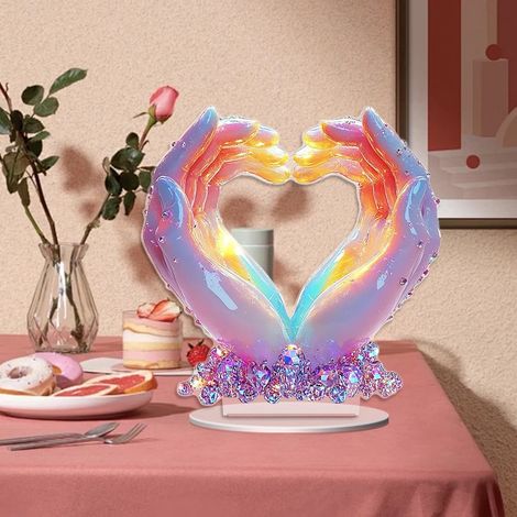 Ornement En Forme De Coeur - Décoration Acrylique Pour Jour Des Amoureux - Idéal Pour Fêtes Et Célébrations - Unité (1/5)