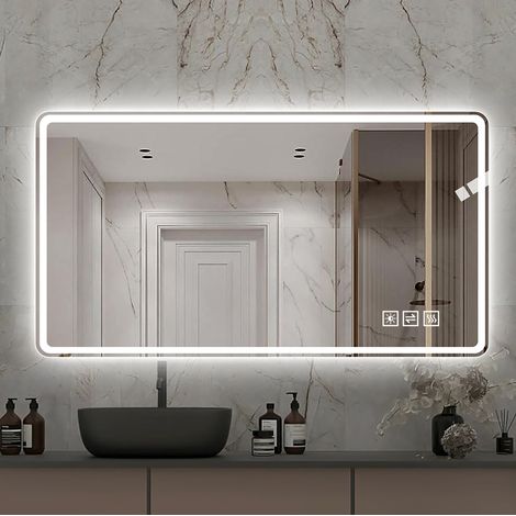 LED Badezimmerspiegel 60x100 cm Anti-Beschlag dimmbar OKMYHOME (1/5)
