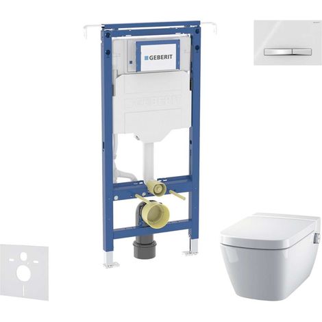 Geberit Duofix - Set bâti-support, cuvette et abattant Tece One, plaque de déclenchement Sigma50, Rimless, SoftClose, blanc alpin SANI11CT3106 (1/5)