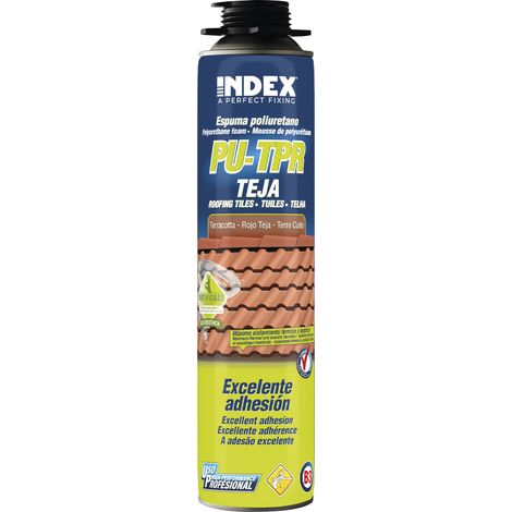 Espuma de poliuretano para la fijación de tejas - Aplicación con pistola - Color Teja 750 ml - Caja de 12