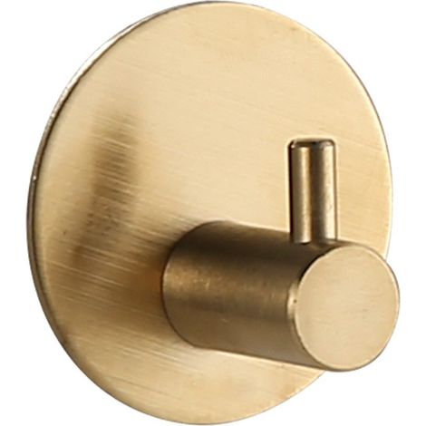 Selbstklebende Edelstahlhaken, Wandhaken ohne Bohren, starker Halt, Einzelhaken, 14 cm, goldfarben (1/5)