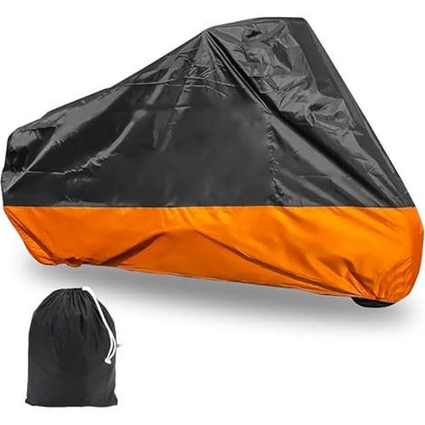 Housse de Moto XXXL pour Harley Davidson 400 cc-1000 CC pour Street Glide pour Electra Glide pour Ultra Classic FLHTCU pour Road King Touring GL (Orange et Noir) (1/5)