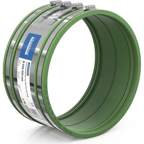 Adaptateur de flexible CR type 2B CSC 265 FKM (240-265 mm), jusqu'à 2,5 bar, FKM / V2A