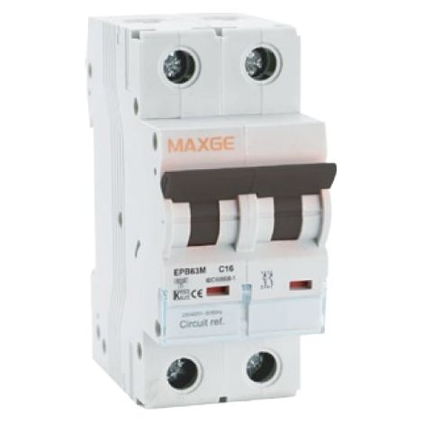 Interruptor Magnetotérmico Industrial Alpha+ 2P-63A-6kA MAXGE 10 A (1/2)