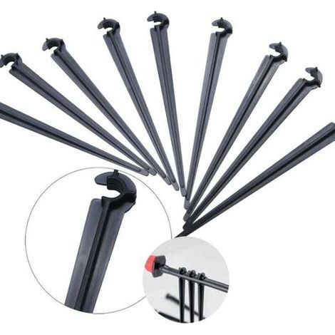 100 Pieces poCpo Stakes Fixed Stem Holder, Fixed Pipe Stem Support, Plastic Gardening Tool, for 4/7mm Drip Tubes Hose Watering Irrigation Garden (1/4)