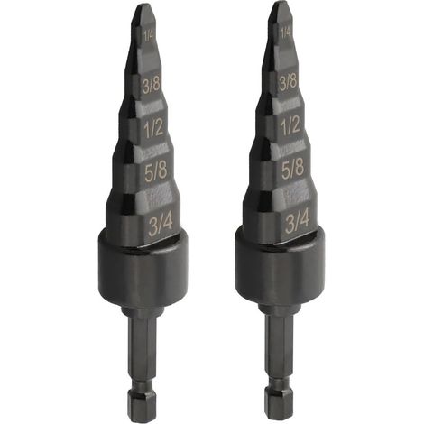 Juego de 2 separadores de tubos de cobre 5 en 1, herramienta de reparación de tubos de extensión de cobre, kit de herramientas de perforación, separador de vástago hexagonal de 1/4", herramienta de cr