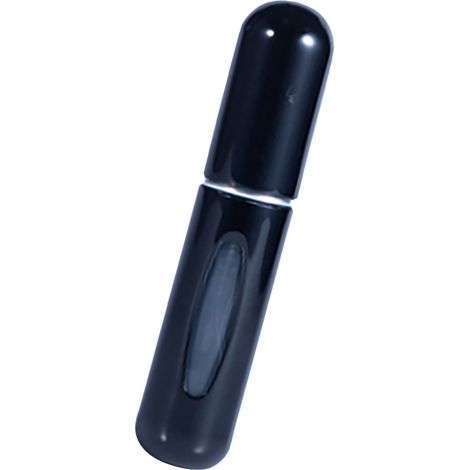 Lot de 6 vaporisateurs de parfum rechargeables, flacons vaporisateurs vides en métal noir brillant, étanches et visibles, idéaux pour les voyages (5 ml). (1/5)