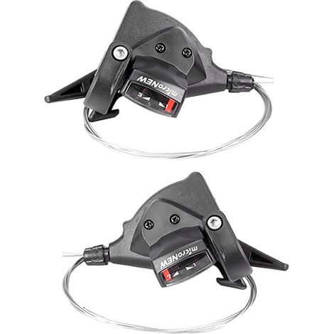 Manette de vitesses de vélo en 2 parties avec compteur de vitesse et câble de dérailleur, 3 x 7 vitesses, avec âme du câble de dérailleur (1/5)