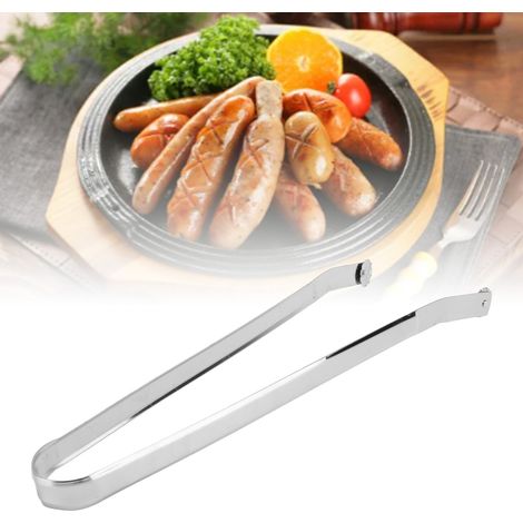 Tongs BBQ Pince à Saucisses en Acier Inoxydable Longue Anti-Slip pour Grill Bacon Viandes Legumes 38cm 304 Stainless Steel (1/5)