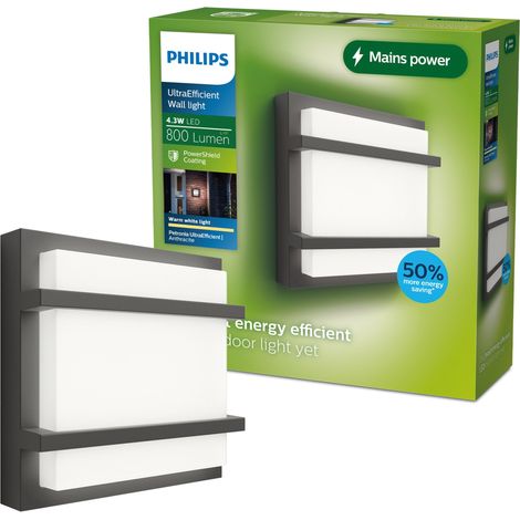 Philips Petronia Aplique de pared exterior (Antracita) - 3.8 W - Ultra Efficient (1/5)
