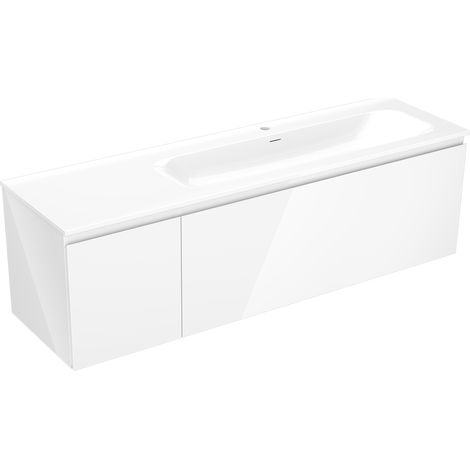 Mexen Orio armoire de salle de bains 160 cm avec lavabo Vela à droite, 1S, 1D, blanc brillant - 91A13-16047-3-BBFF00-W23P00 (1/5)