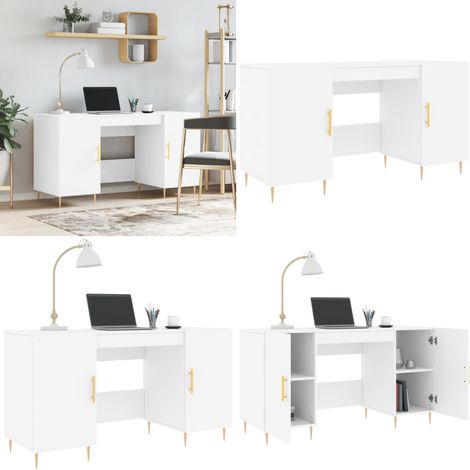 Scrivania Bianca 140x50x75 cm in Legno Multistrato - Scrivania in legno - Scrivania in legno multistrato
