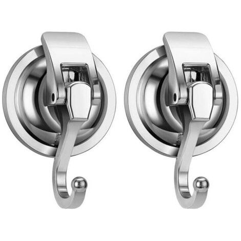 Pair Set mit 2 leistungsstarken Saugnapfhaken für Badezimmer, maximale Tragkraft 5 kg, Vakuum-Saugnapf-Wandhaken für Dusche, geeignet für Küche, Bad und Fenster