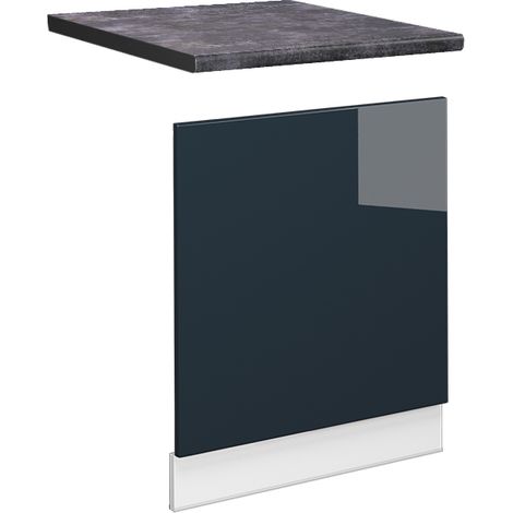 Mobili da cucina Fame-Line, Blu scuro lucido, 60 cm , PL Antracite, Vicco