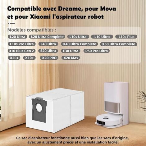 FOREHILL 12er-Pack Staubbeutel, kompatibel mit Dreame L20/X40/X50 Ultra Complete, L10s/L10/L40/E30 Ultra/L10s Pro Ultra, für Xiaomi (1/4)