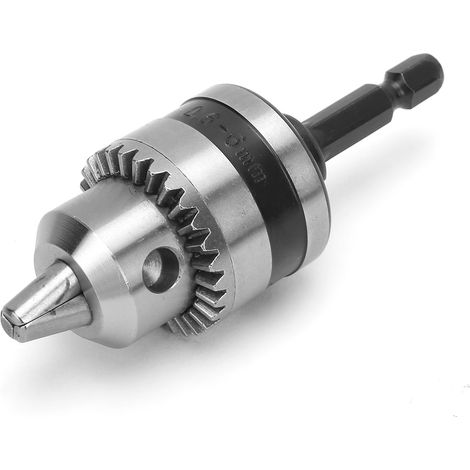 Mandrin de perceuse à clé légère 0,6-6 mm 3/8-24UNF + tête hexagonale 1/4 + tige filetée 3/8 (1/5)