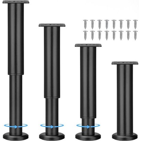 4 patas para muebles,25-43 cm,Patas metálicas de altura regulable,Patas para muebles,Adecuadas para sofás cama (1/5)