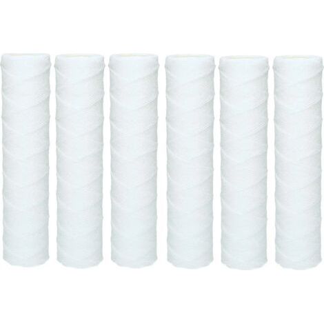 6x Wundfilterpatrone für Umkehrosmose, Stangenfiltration von Wasser und Partikeln - 50 Mikron (1/4)