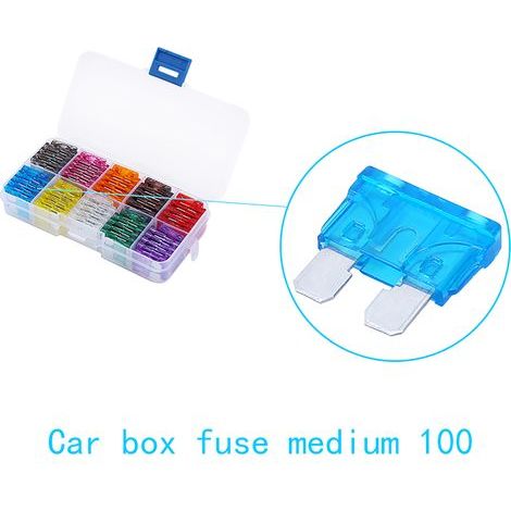 Assortiment de fusibles à lame moyenne pour voiture, 100 pièces/lot, Kit de fusibles pour SUV 2A 3A 5A 7.5A 10A 15A 20A 25 (1/5)