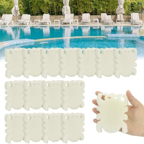 16 esponjas reutilizables para spa, esponjas blancas absorbentes de aceite duraderas para eliminar residuos, herramientas de limpieza, limpiadores de bañeras y piscinas, esponjas absorbentes de grasa