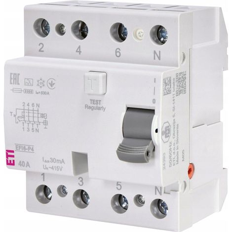 Eti Polam EFI6-P4 Interrupteur différentiel 40A 30mA (1/2)