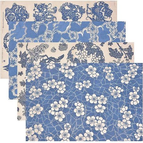 feuilles de décalcomanies pour sous-glaçure céramique, décalcomanies pour transfert d'argile céramique sous-glaçure, décalcomanies pour sous-glaçure porcelaine (1/3)