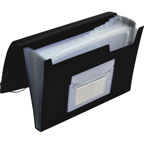 Carpeta negra Q-Connect de 12 compartimentos KF01276