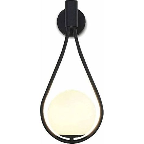 Applique murale LED moderne pour l'intérieur. design industriel. ronde. verre sphérique. métal. E27. noir. convient pour salon. salle à manger (1/4)