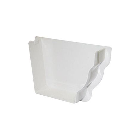 FloPlast Niagara Right Hand Stopend - White Gutter Component (1/2)