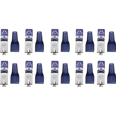 Lot de 10 connecteurs RJ45 CAT7 sans outil de sertissage, calibre 23/24 AWG, A (1/5)