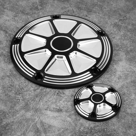 2-teiliger CNC-gefräster Aluminium-Motordeckel für Road King Softail Dyna, Derby-Zündkerzenabdeckung, robuste Ausführung, individuelles Motorradzubehör. (1/5)