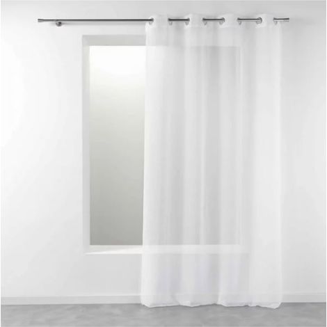 Voilage à Oeillets - Rideau Transparent en Polyester (140x240 cm) - 1 unité - Blanc (1/2)