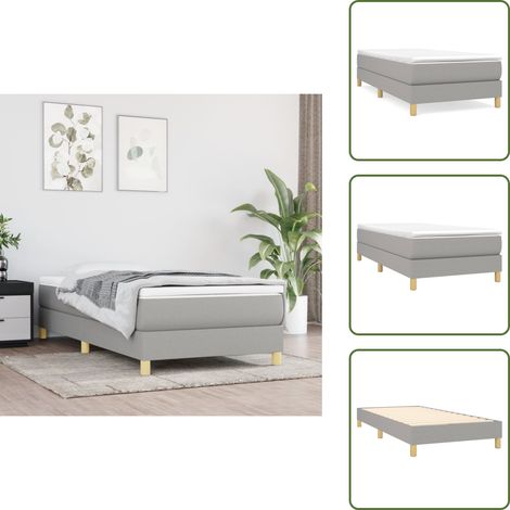 Cama gris claro - vidaXL Estructura de cama con somier tela gris claro 90x200 cm - Cama con patas