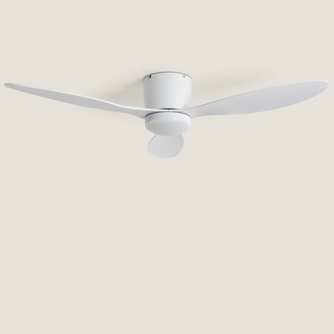 Ventilateur de Plafond Silencieux avec Éclairage DC Weimar pour Extérieur Blanc Télécommande Grand (entre 20–30 m²) 132 cm Blanc